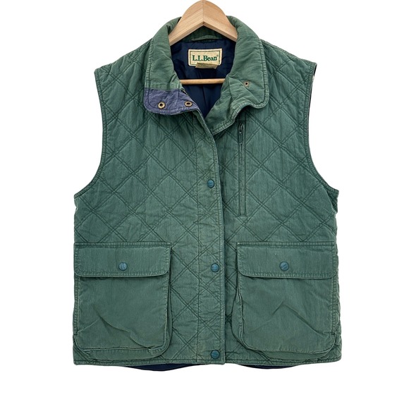 L.L. Bean Jackets & Blazers - LL Bean Womens Large Green Quilted Thinsulate Vest Stock 6646 Vintage Style
